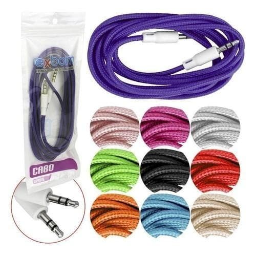 Cabo Auxiliar Áudio P2 X P2 Nylon 1 Metro Som Celular