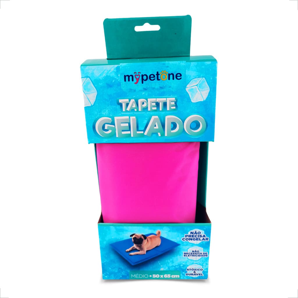 Tapete Gelado Médio 65x50 para Cães Mypetone - Rosa