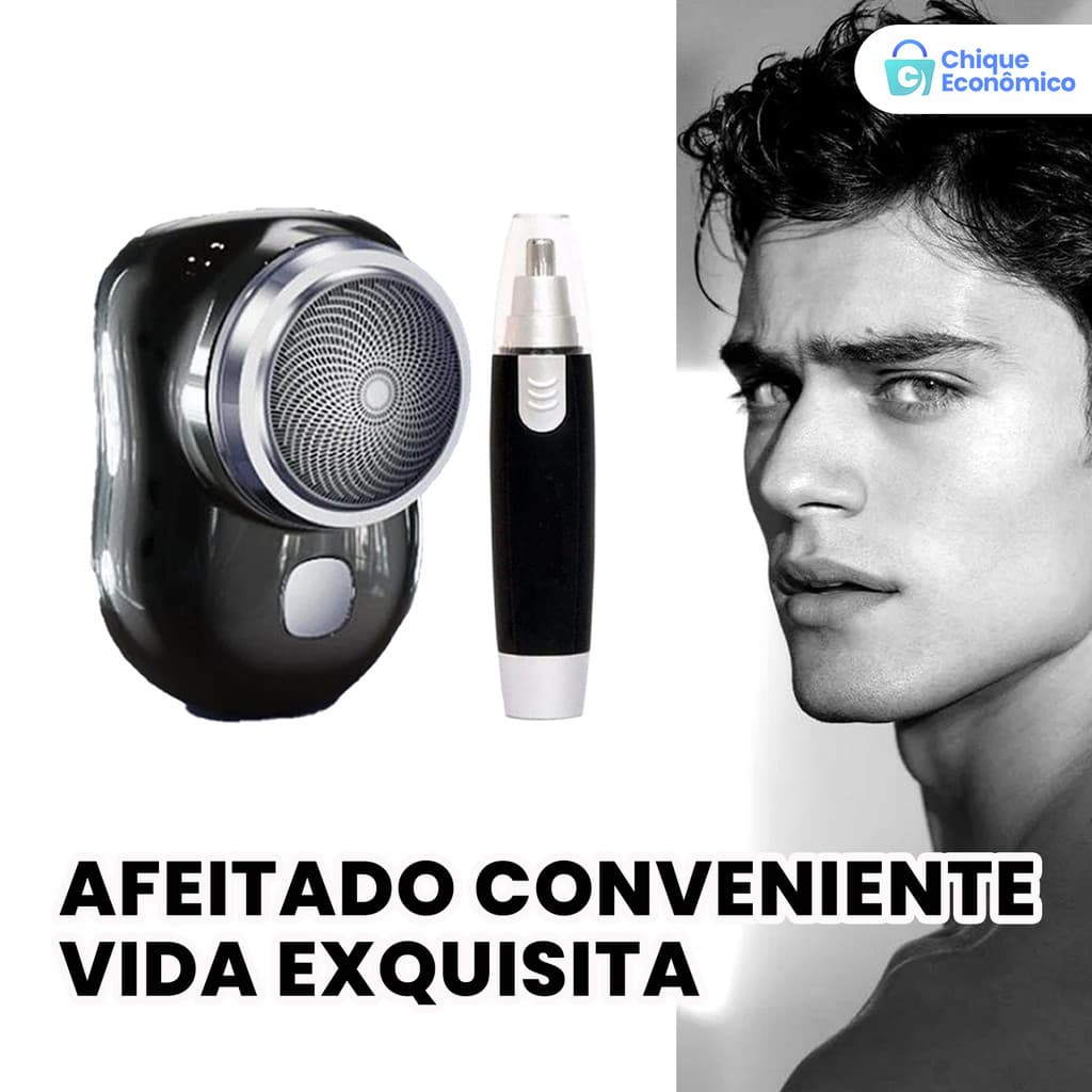 Mini Barbeador Elétrico Portátil à Prova D'Água - Carregamento Tipo-C