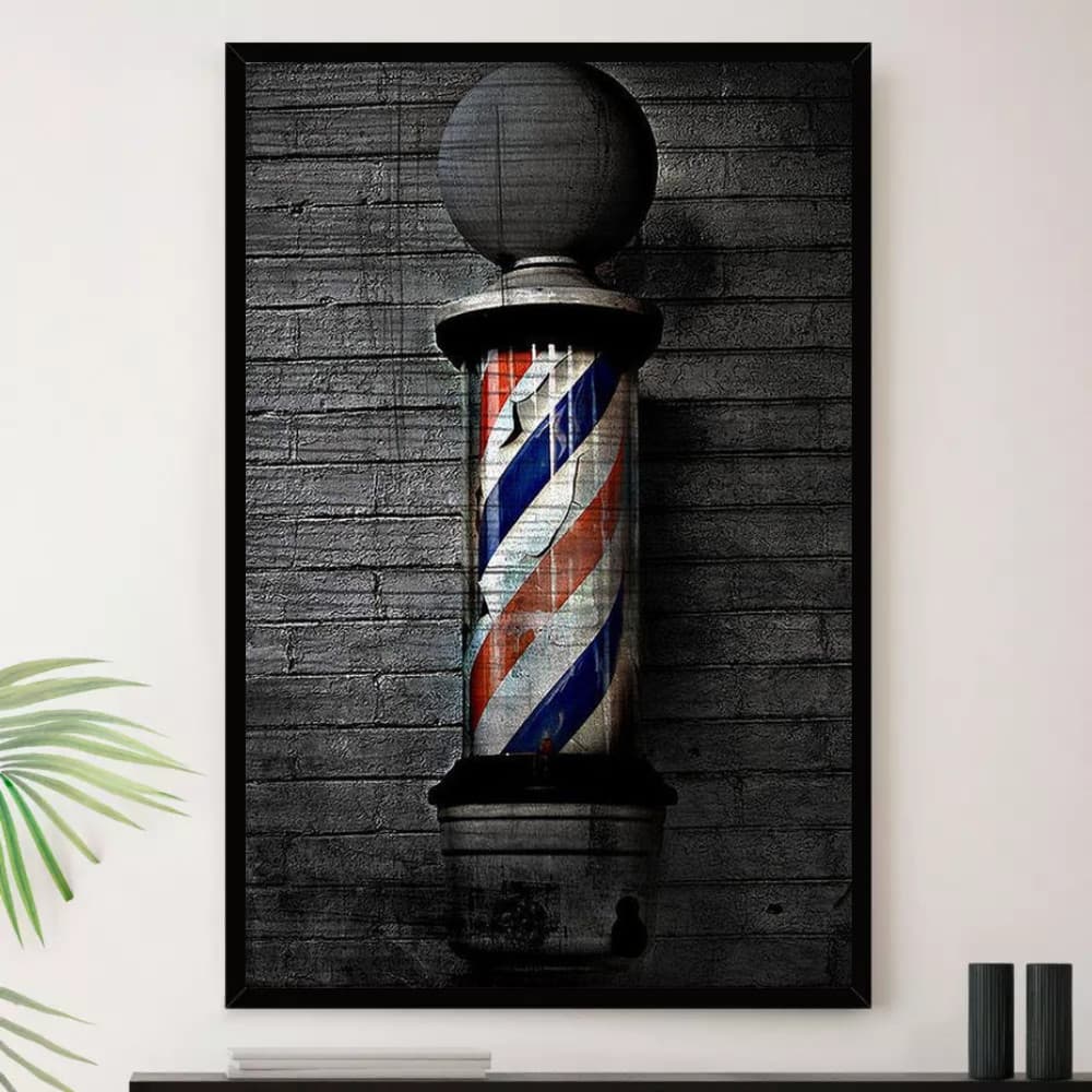 Quadro Barbearia Pole Pilar Barbeiros Decorativo