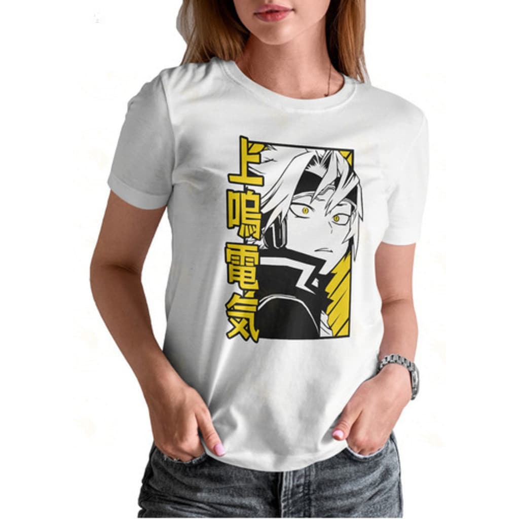 Camiseta Estampada Denki Kaminari My Hero Academia Algodão