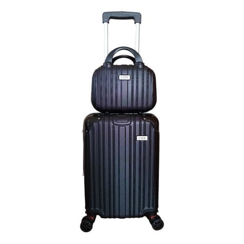 Kit Mala De Bordo Frasqueira Viagem Rodinhas 360° Abs Tam Pp