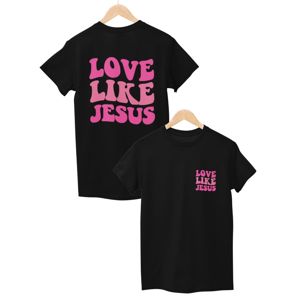 Camiseta Love Like Jesus Unissex Yeshua Jesus Cristã Conferência Igreja 100% Algodão Varias Cores Alta Qualidade