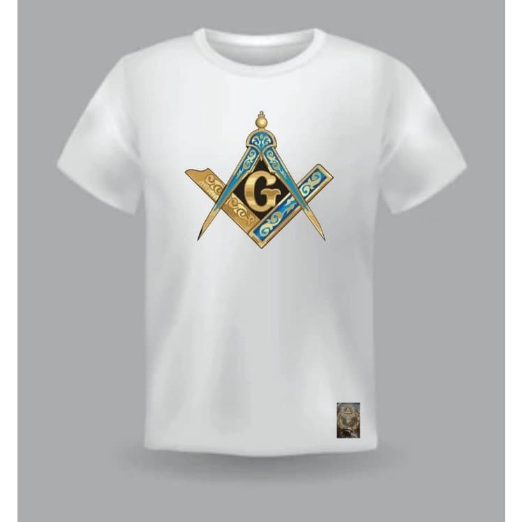 Camiseta Maçonaria "Esquedro E compasso Grande Color" Simbologia 100% algodão TFA Maçon