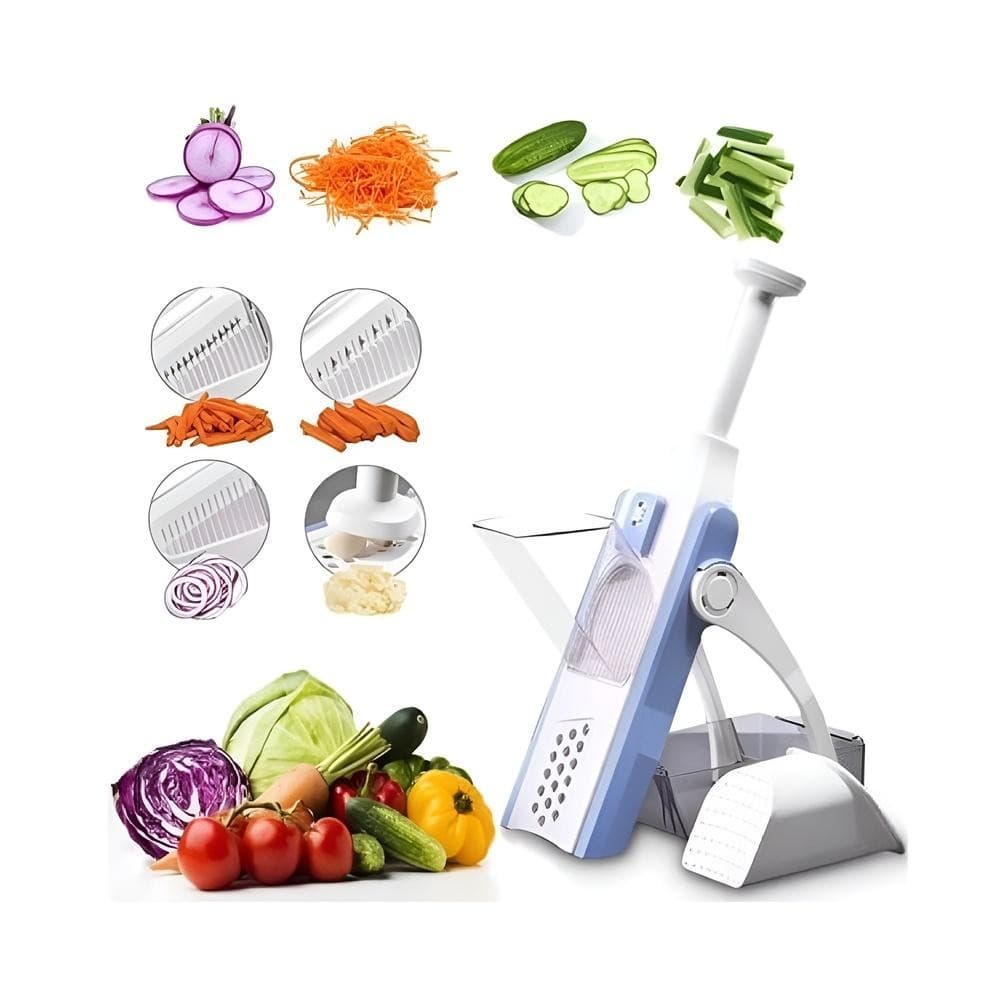 Mandolim Fatiador 8 Em 1 Cortador De Frutas Legumes Multifuncional Para Cozinha Com Lâminas