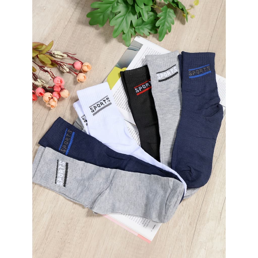 Meia Masculina Cano longo Confortável – Kit 6 ou 12 Pares Multicor | Tamanho 40-46 9004