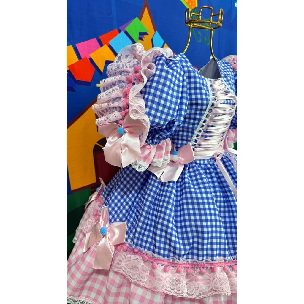 Vestido temático matuta Sinhazinha caipira São João personalizado menina infantil promoção