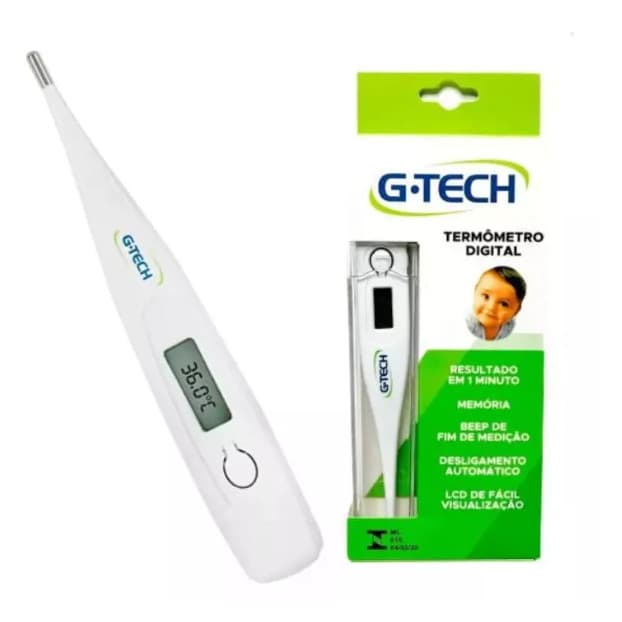 Termômetro Digital G-TECH Leitura Rápida 1 Minuto com Visor LCD Fácil de Usar