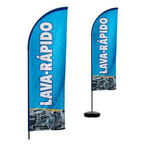 Wind Banner Lava Rápido 2 Metros Dupla Face Apenas Tecido