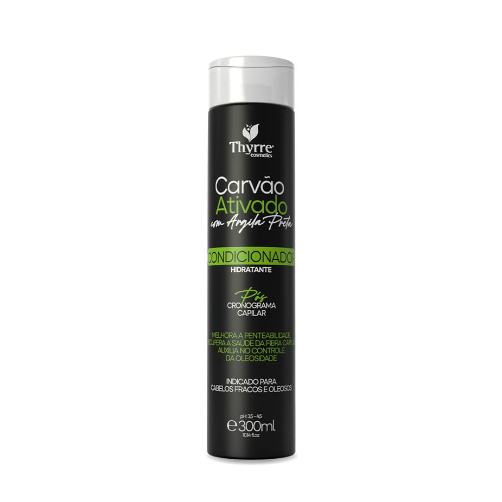 Condicionador Carvão Ativado Argila Preta Hidratação Cronograma Capilar Thyrre Cosmétics
