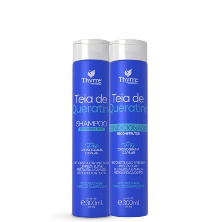 Shampoo e Condicionador Teia de Queratina Cronograma Reconstrução Thyrre Cosmetics