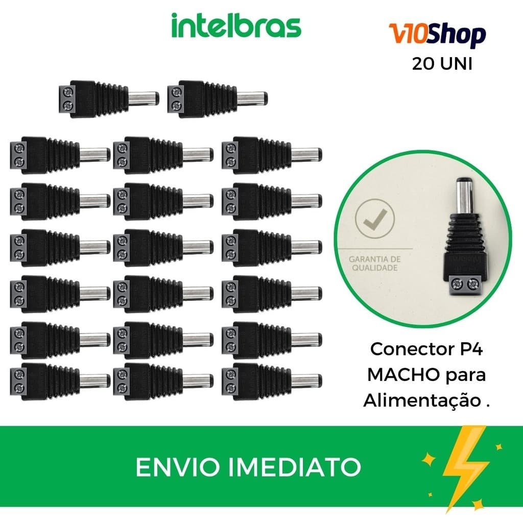 Kit 30 Unid. Conector para Camera Sist.  Conex 1000 P4 Macho