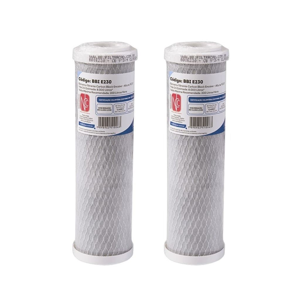 KIT 02 UN Refil BBI E230 9.3/4 Encaixe Compativel BBI F230POU PS230BR Hoken 1500 Acquastar AS1 AS2