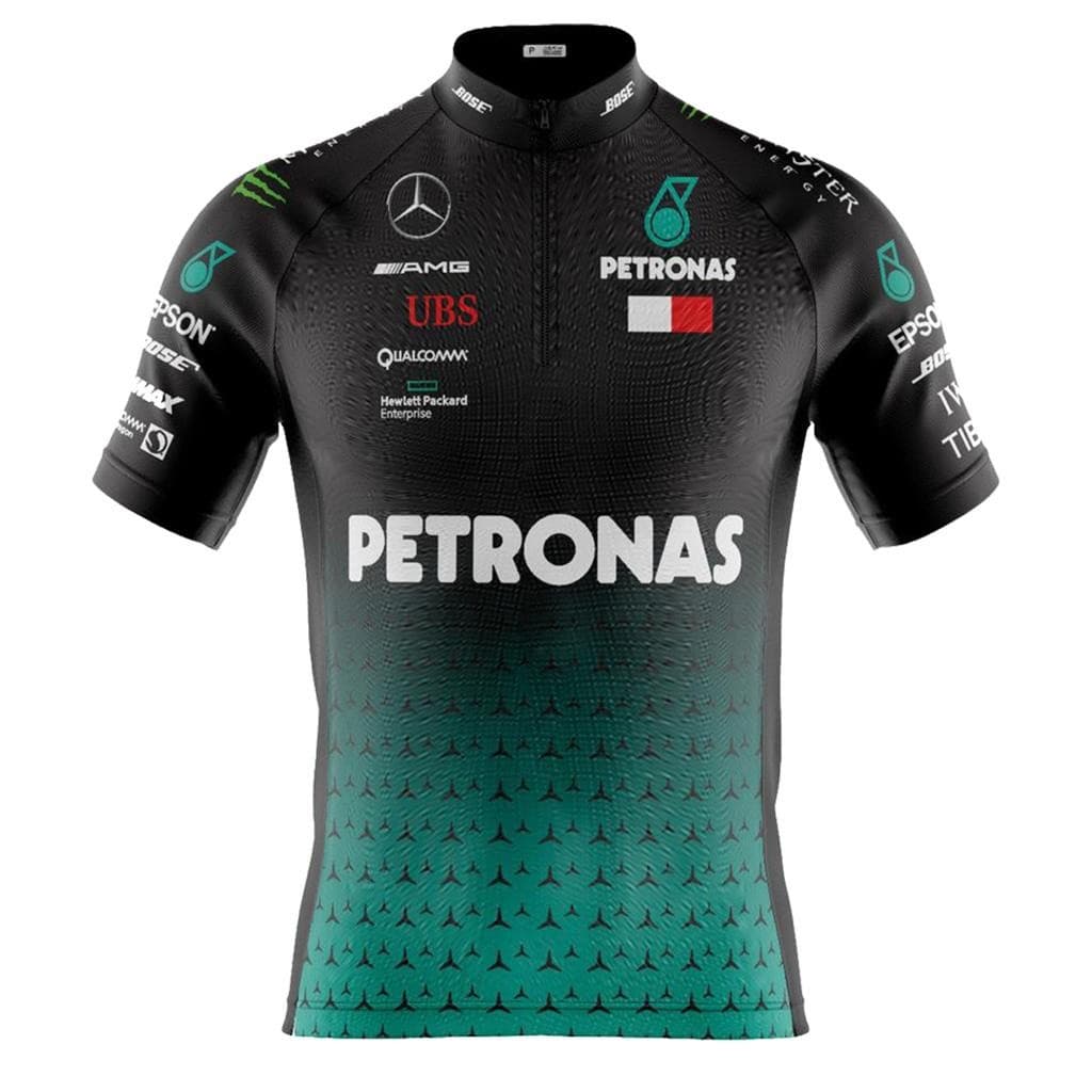 Camiseta Ciclismo Masculina Dryfit Proteção UV Bike MTB Speed Petronas Preta