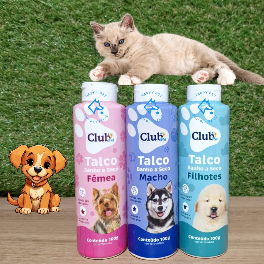 Talco Para Banho A Seco Para Cachorro E Gato Cheirosos - 100g