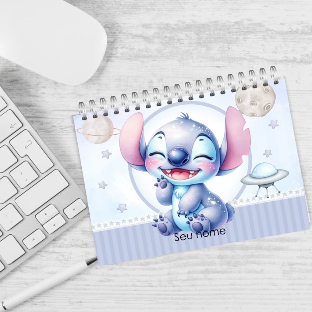 Caderno de Desenho - Stitch - Personalizado nome