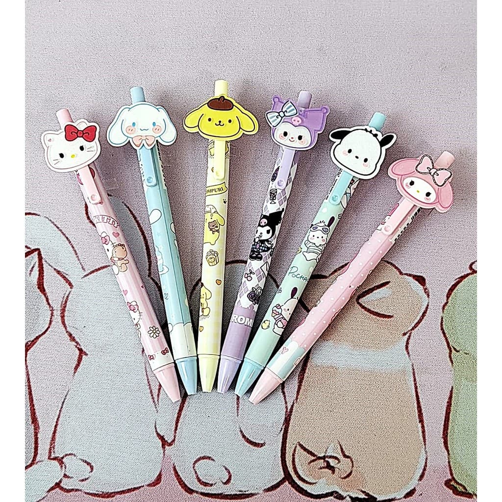 Caneta fofa com pingente 3D da turma da Hello Kitty