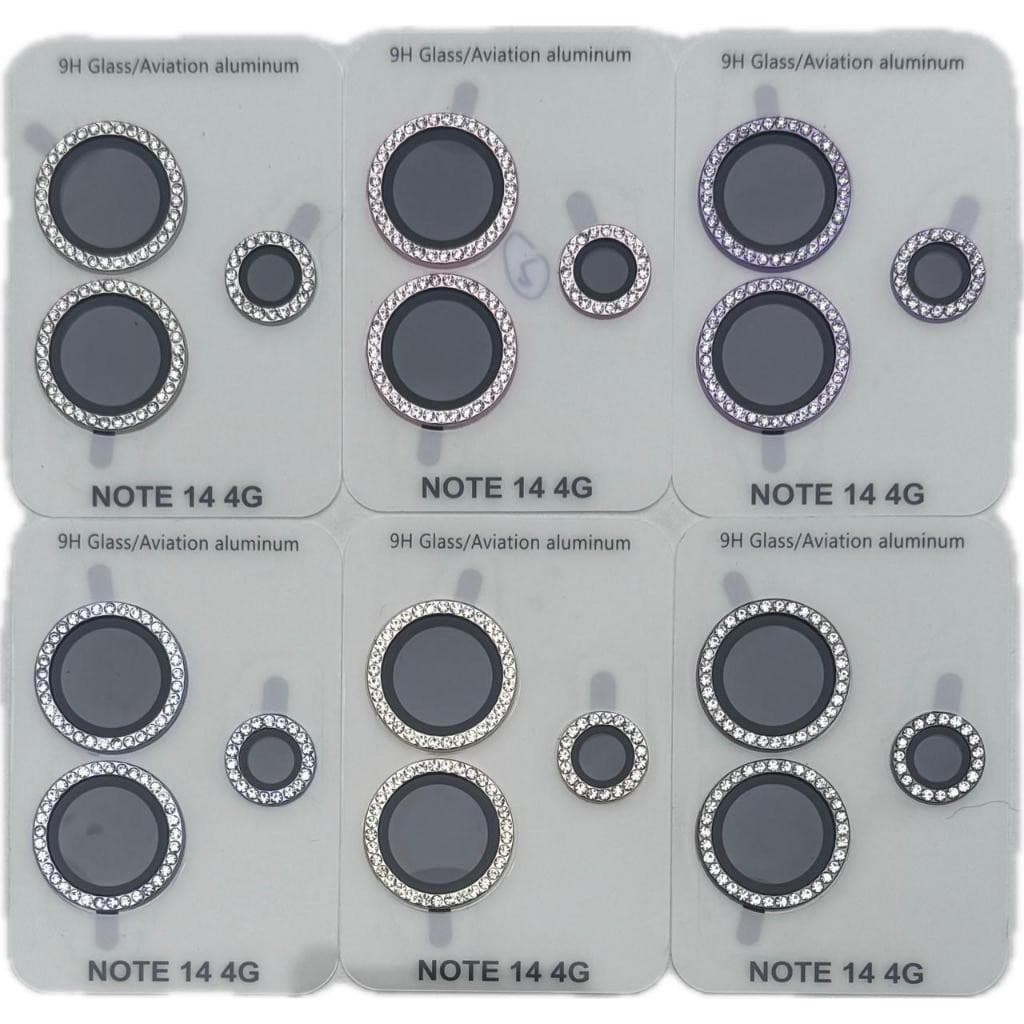KIT Película Diamante Strass Da Câmera Protetora Para Redmi A4 13C 14C Note 13 14  Poco C65 C75  M7 Pro Plus / PL20 -1