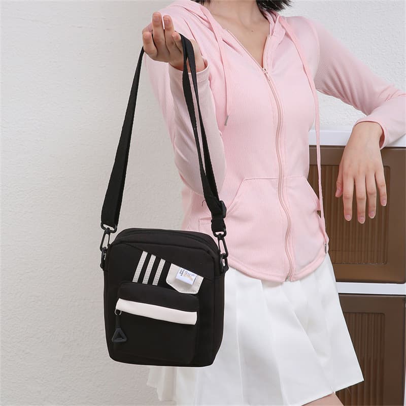 Bolsa feminina da moda, bolsa quadrada pequena de nylon para deslocamento, bolsa mensageiro