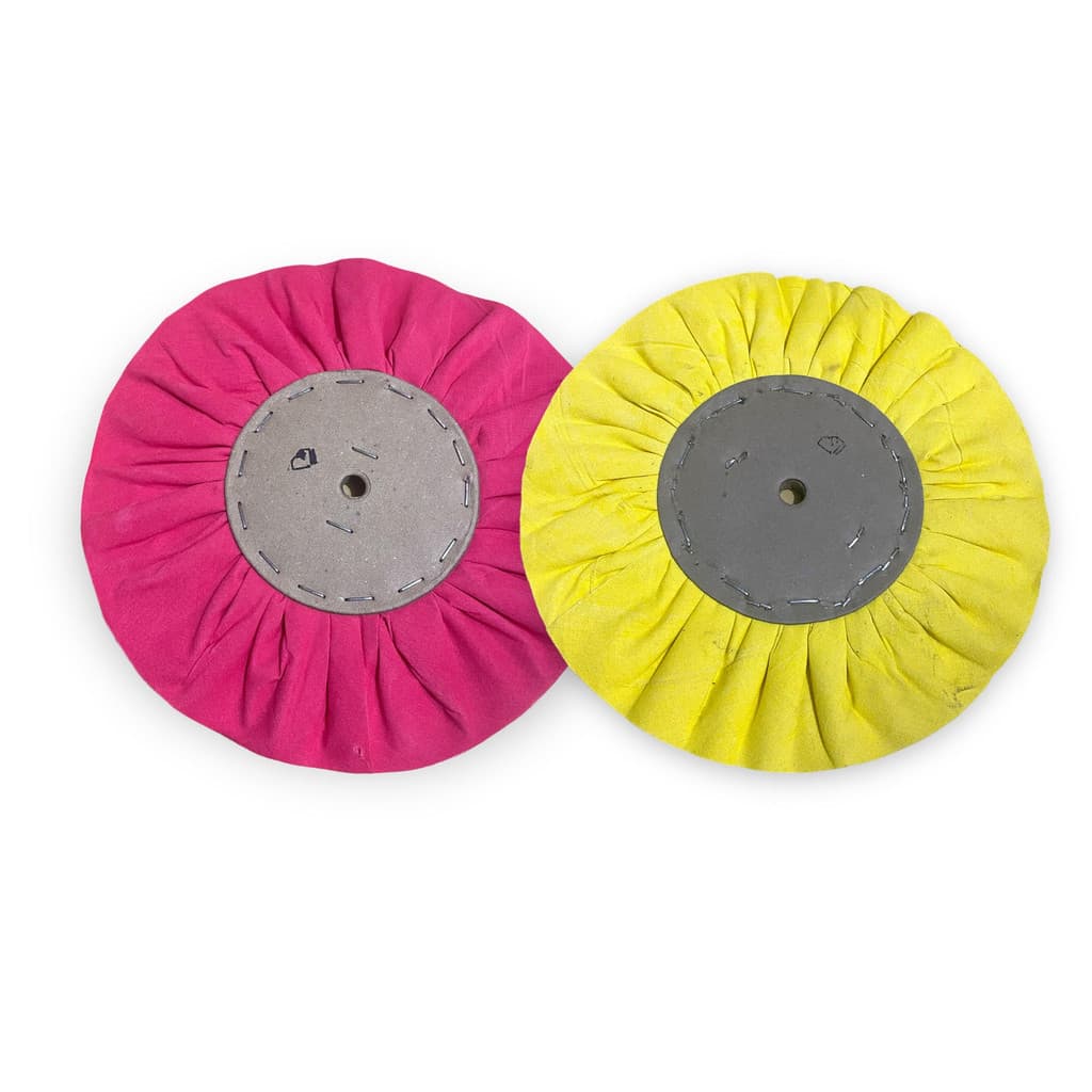 Kit 294 - Discos Rosa E Amarelo Polimento Brilho Inox Alumínio 30CM