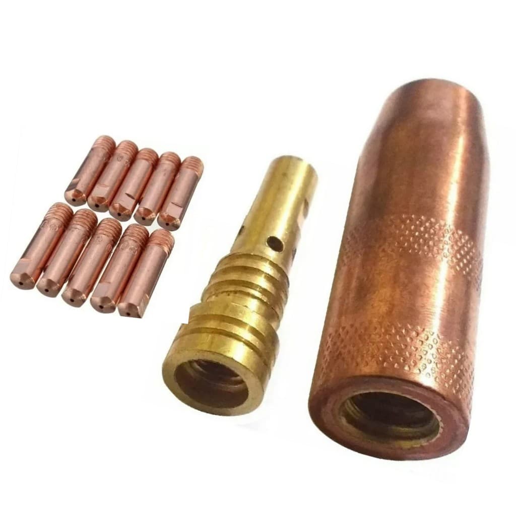 Kit Reparo Tocha Mig 1.0mm Bico, Bocal E Difusor C/ Rosca