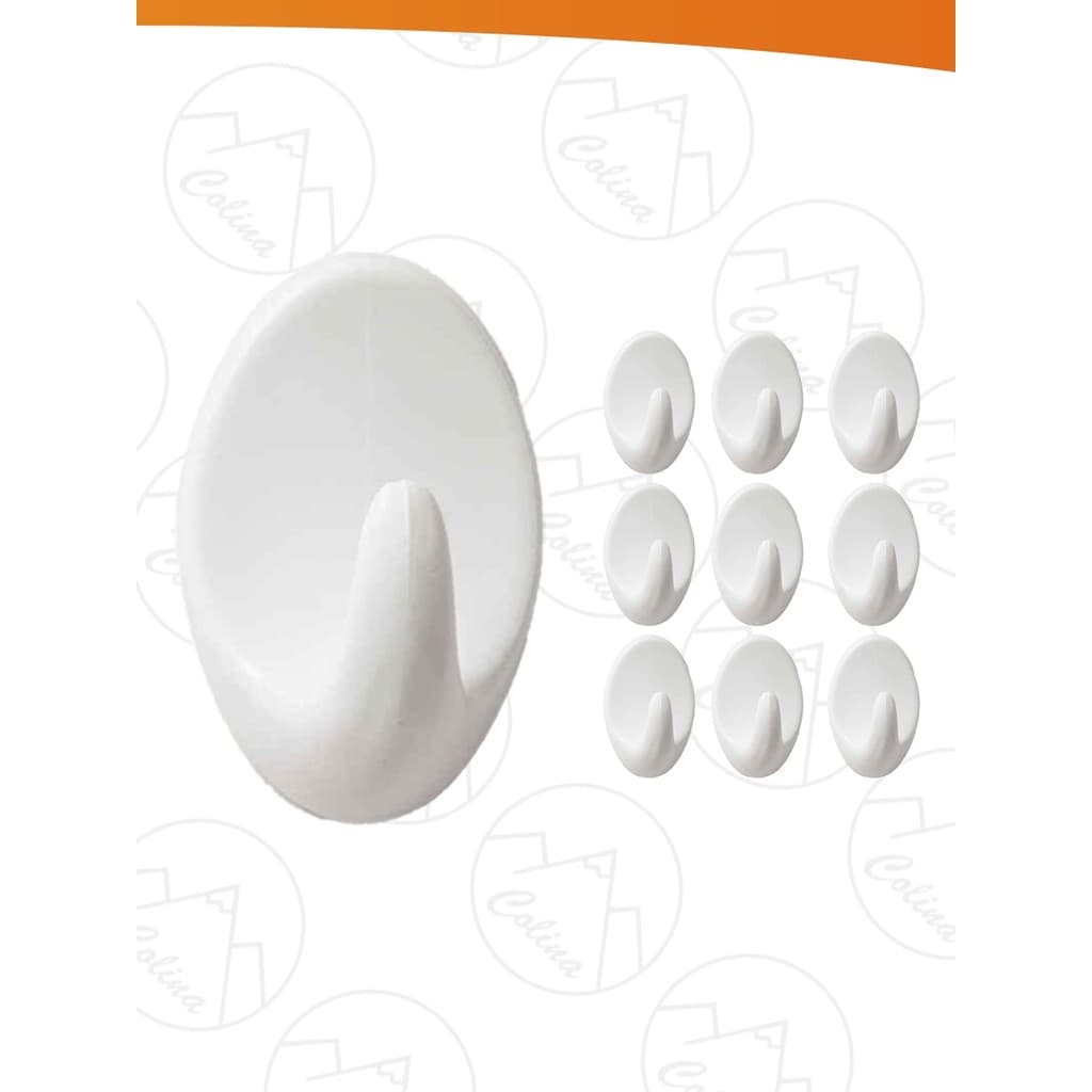 Kit 10 Ganchos Adesivo Plástico Parede Toalha Cozinha Banheiro Kolling Sell