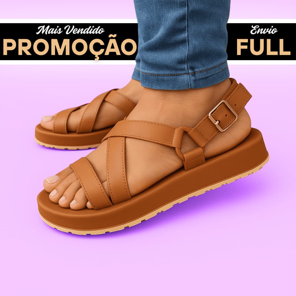 Sandália Feminina Plataforma Casual Leve Antiderrapante DUNAS