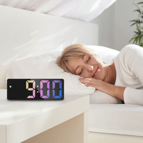 Relógio De Mesa Digital Despertador Alarme Temperatura Data Espelhado Colorido
