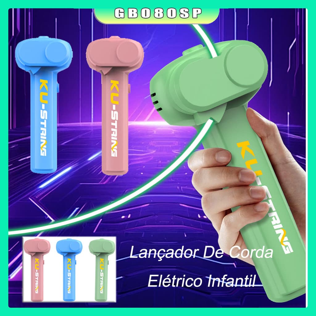 Lançador De Corda Elétrico Infantil Brinquedo Criativo Criativo Elétrico Para Descomprimir Cordas Brilhantes