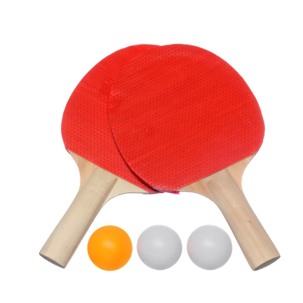 Kit Ping Pong 2 Raquetes Madeira Tenis De Mesa 3 Bolinhas