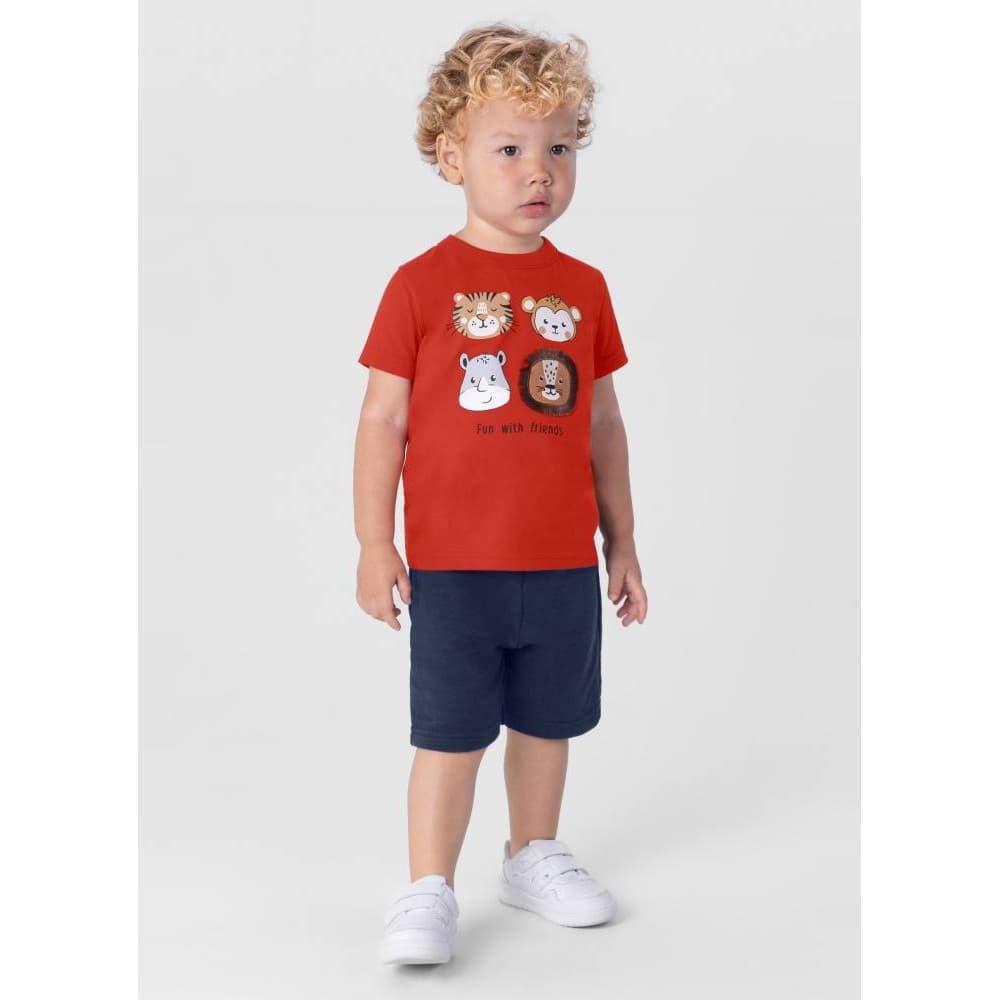 Conjunto Infantil Menino Com Camiseta E Bermuda Brandili