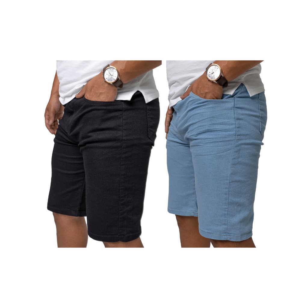 KIT 2 Bermudas Masculinas Jeans Shorts Masculino Casual Moda  Sarja Presente  Direto da Fabrica Dia dos Pais