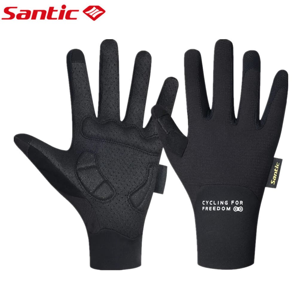 Santic santic Moridike primavera outono ciclismo luvas de dedo longo bicicleta absorção de choque luvas de dedo cheio eq