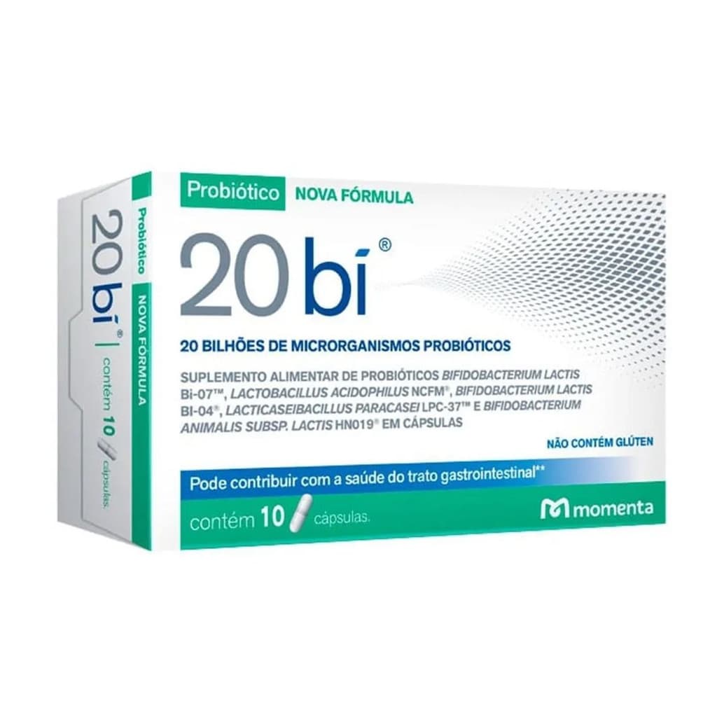 Suplemento Alimentar de Probióticos 20 Bí com 10 Cápsulas