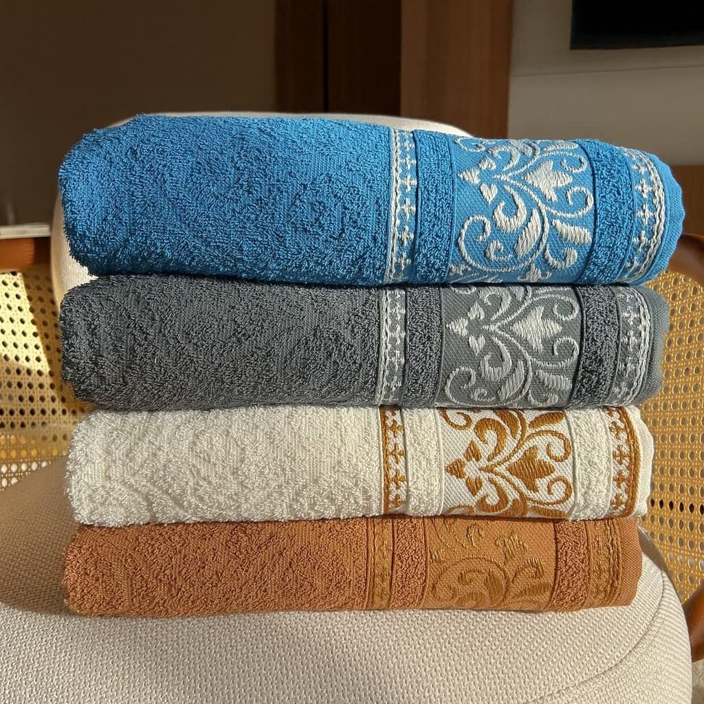 Kit 4 Toalha Banho Imperial 100% Algodão Tam 75cm x 130cm Alta Absorção Alta Qualidade Premium Luxo
