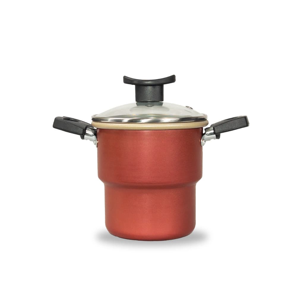 Cuscuzeiro Teflon Antiaderente Tampa de Vidro 12cm