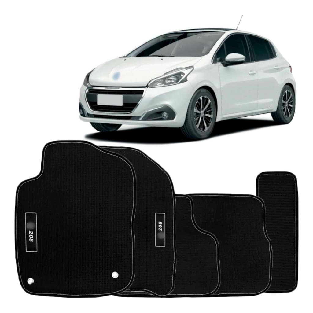 Kit Tapetes 5pçs Pvc Preto 208 2013 2014 2015 2016 2017 2018