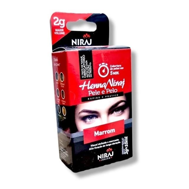 Henna Niraj Designer Sobrancelhas Marrom - Kit Completo para Pele e Pelos com Henna e Fixador