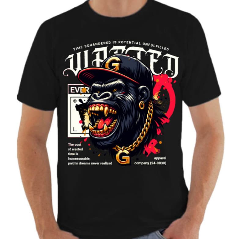 Camiseta Gorila Animal Streetwear Money Camisa Masculina Feminina 100% Algodão
