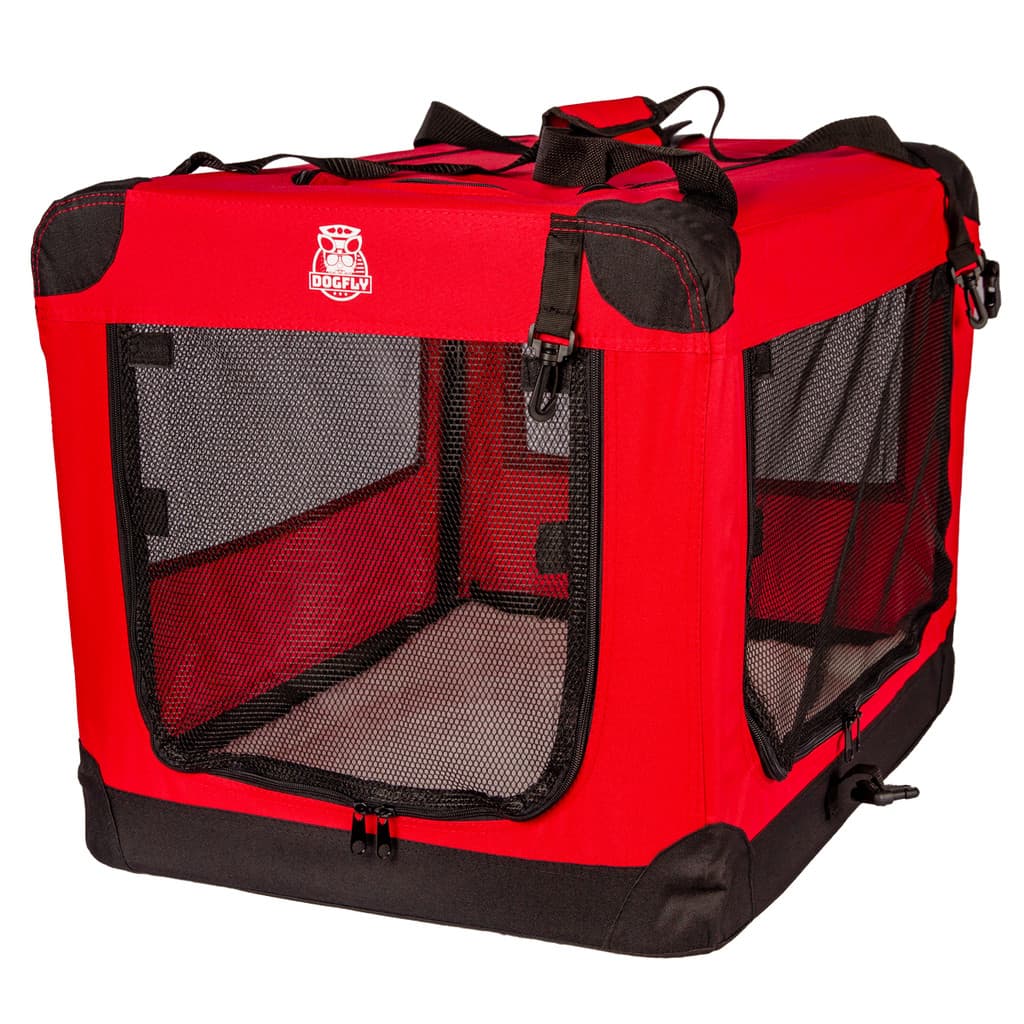 Casinha De Transporte Pet Dobrável Dogfly Carry On 3xg Vermelho