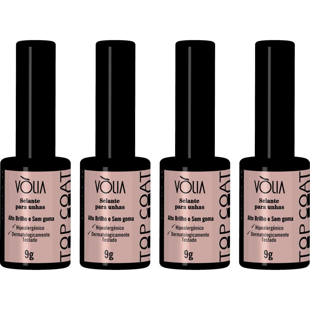 4UN Selante Para Unhas Em Gel Top Coat Finalizador 9g Volia
