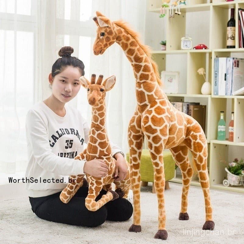 Girafa de Pelúcia Gigante de Pelúcia 120cm Boneca de Pelúcia Animal de Alta Qualidade Aniversário de Crianças Decoração
