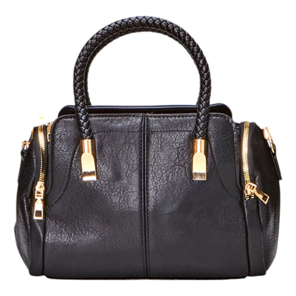Bolsa Baú Média De Mão Feminina Couro Ecológico Alça Transversal De Ombro Luxuosa Trabalho Passeio Escritório Casual