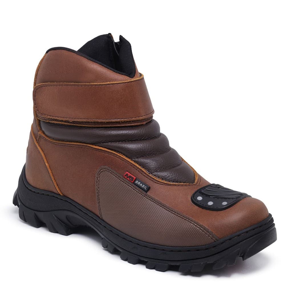 Bota Masculina Coturno Couro Macia Motociclista Confortável