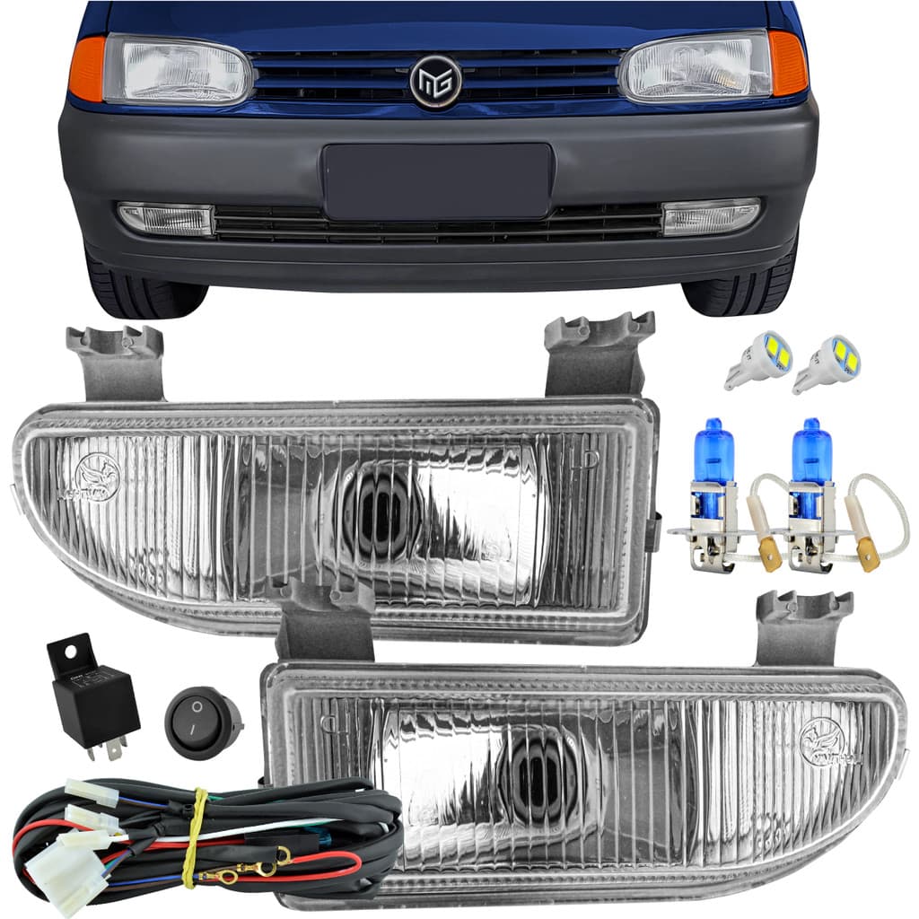 Kit Farol de Milha Vidro - Gol G2 bolinha, Parati, Saveiro - 1995 a 1999