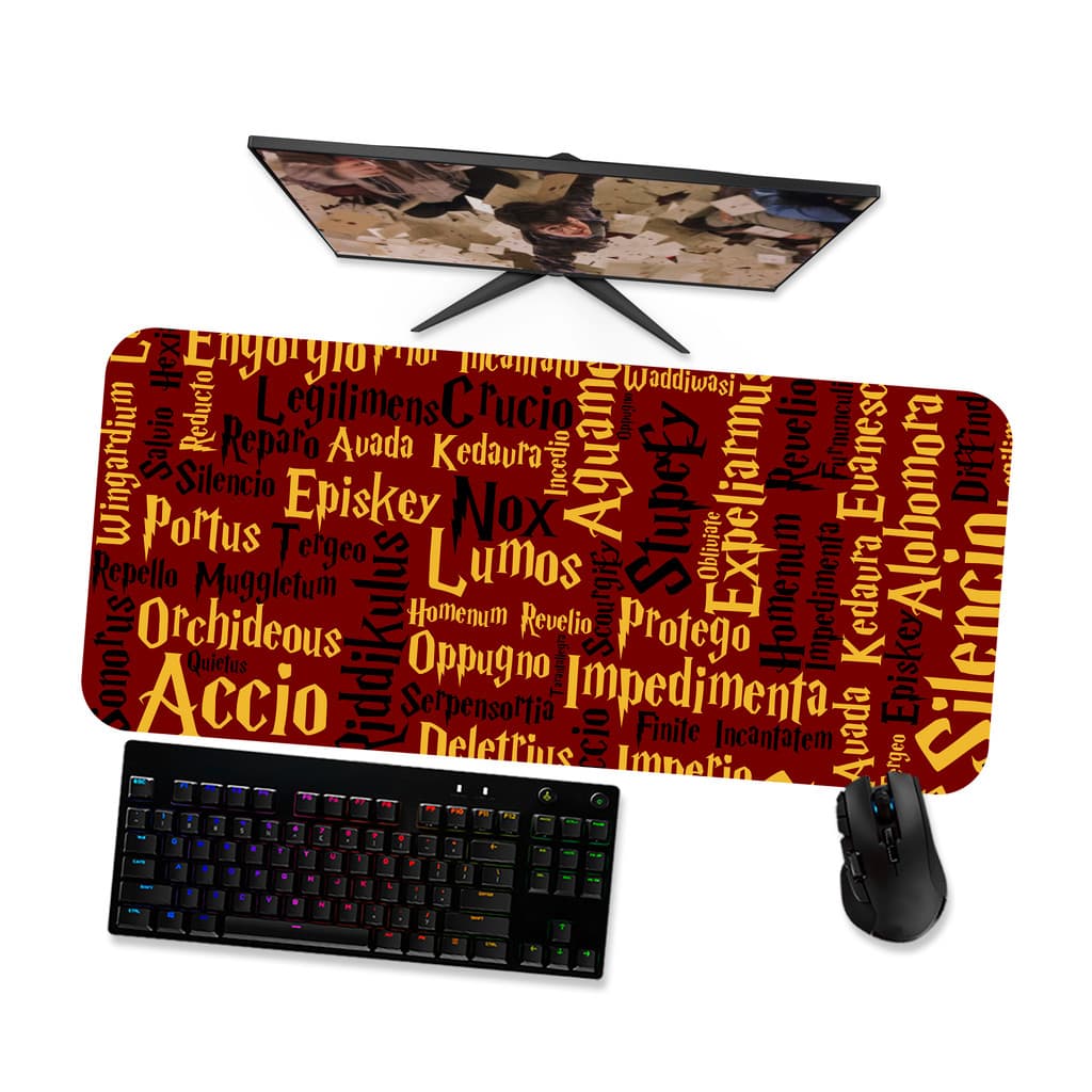 Mouse Pad Gamer Grande  HARRY POTTER FEITIÇOS 1  90x40 80x40 60x40 70x30 45x40
