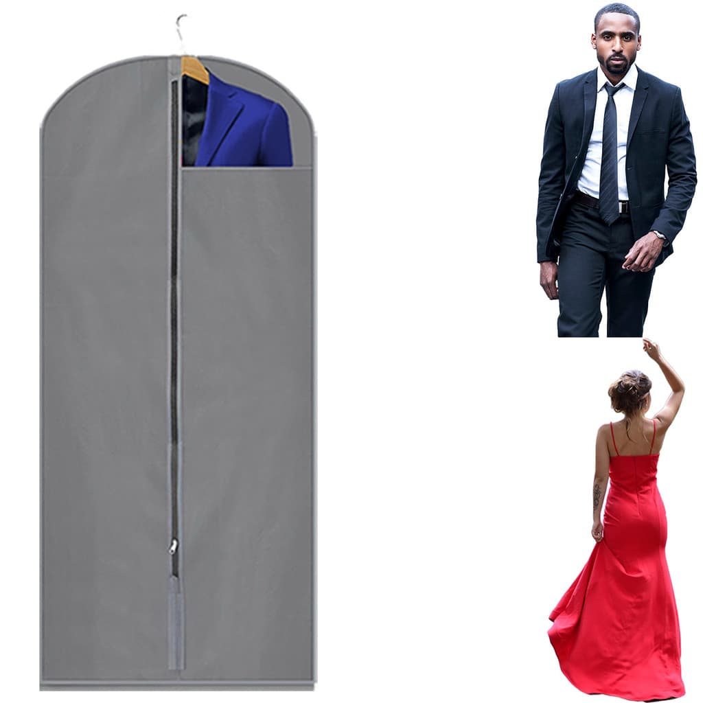 Capa Protetora Terno Roupa Vestido Antimofo com Visor e Zíper