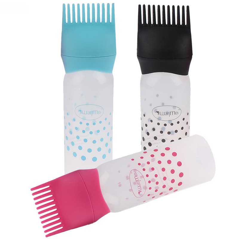 Frasco Aplicador de Tintura de Cabelo Shampoo para Tintura de Cabelo com Dentes de Pente Uso Doméstico 9PMB