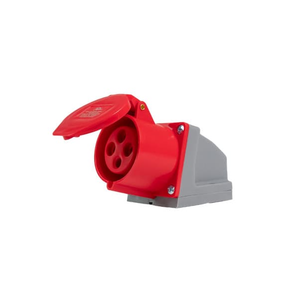 Tomada Sobrepor Industrial 3P+T 32A 6H 380V Vermelho