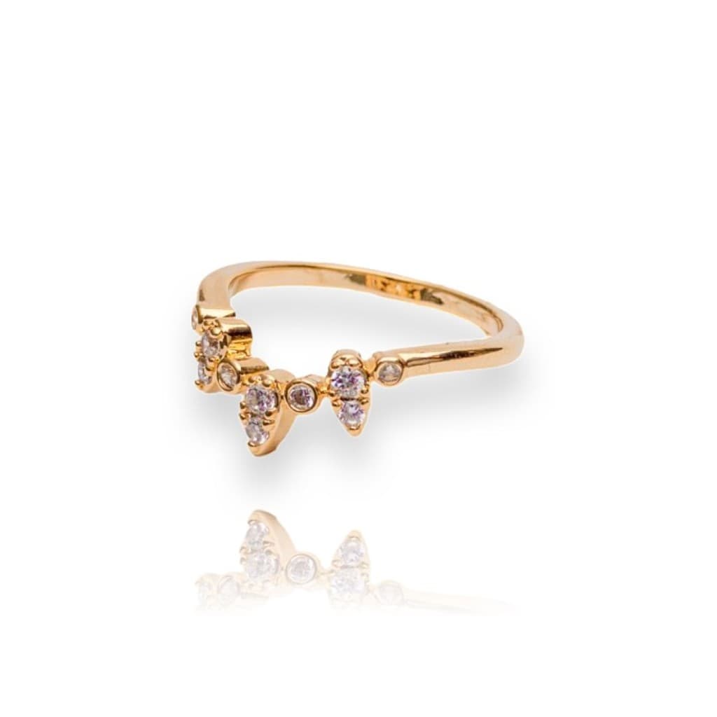 Anel Coroa Djula Cravejado Dourado